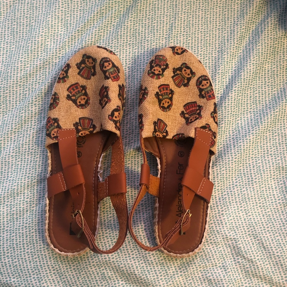 Mexican slingback sandals/slip ons